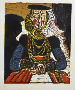 pablo picasso retrato de una dama – según lucas cranach el joven linoleografia 2