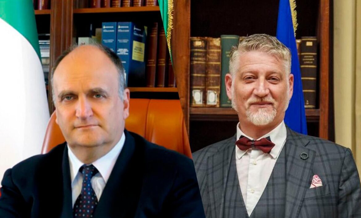 avvocato sergio santoro e ministro alessandro giuli ph press