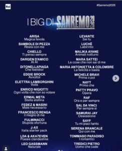 sanremo profilo ig i concorrenti ph ig